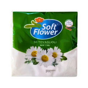 Papirnate serviete Soft Flower, bele barve