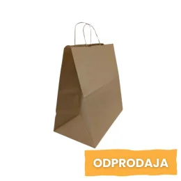 Papirnata vrečka, pleten ročaj, 45+16x50 cm