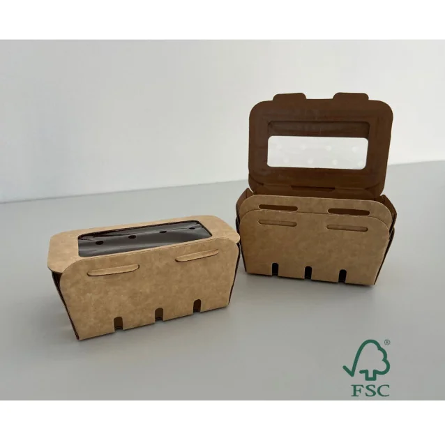 Kartonska košarica + okno iz bio "Pla" folije