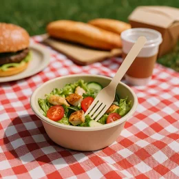 Bio okrogla skodela iz sladkornega trsa, globoka