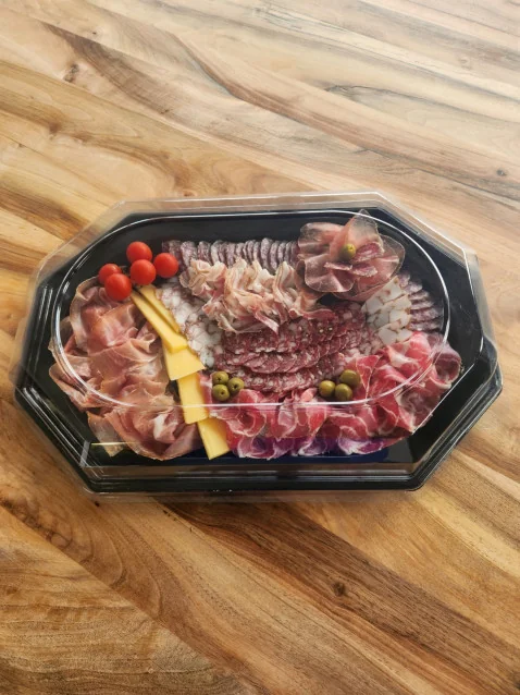 Pladenj s pokrovom PET, 350 x 247 x 20 mm, Almima Embal