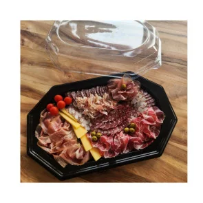 Srednje velik pladenj s pokrovom PET, 455 x 302 x 22 mm