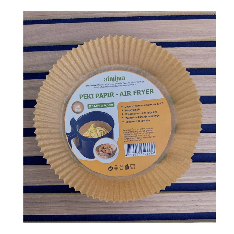 Peki papir za cvrtnik na vroči zrak - AIR FRYER (Ø 16cm x 4,5cm, 50 kos)