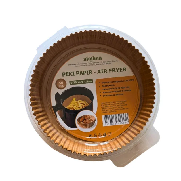 Peki papir za cvrtnik na vroči zrak - AIR FRYER (Ø 20cm x 4,5cm, 50 kos)
