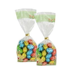 Prozorna celofan vrečka, 100 + 50 x 300 mm, velikonočni motiv