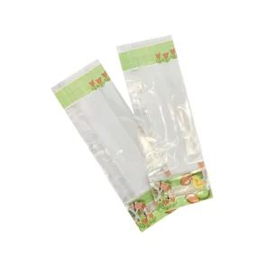 Prozorna celofan vrečka, 100 + 50 x 300 mm, velikonočni motiv