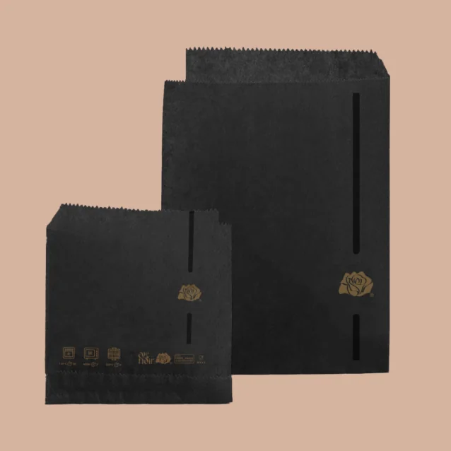 Papirnate vreččke OLENOIR polžep 16 x 20 cm - črne Almima Embal