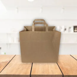 Papirnata vrečka Take Away, raven ročaj