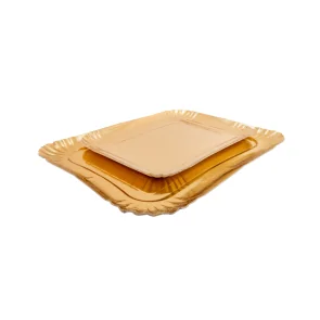 Papirnat pladenj z robom, zlat, dim. 13,5 x 19 cm (velikost 2) 20/1, ALMIMA EMBAL