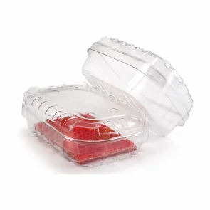 Plastična posodica z rdečim pivnikom in pokrovom, 142 x 96 x 49 mm