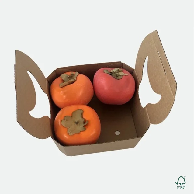 Kartonska košarica za 4 sadeže, 190 x 190 x 70 mm