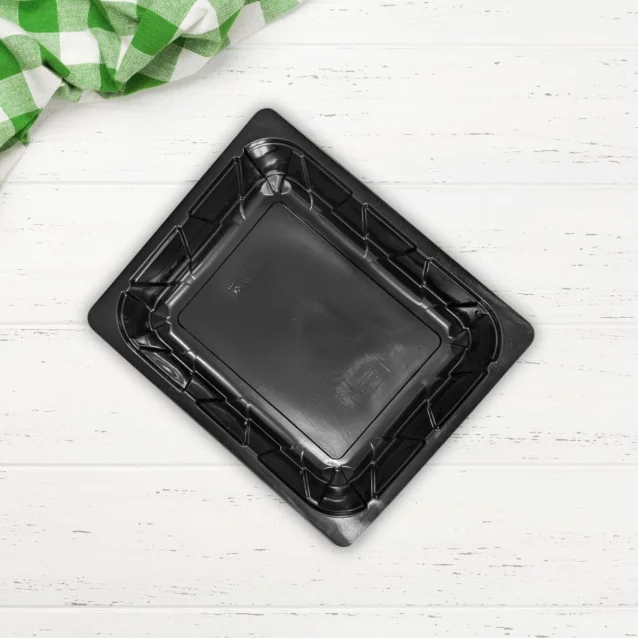 Plastičen pladenj za meso črn, 320 x 260 x 80 mm