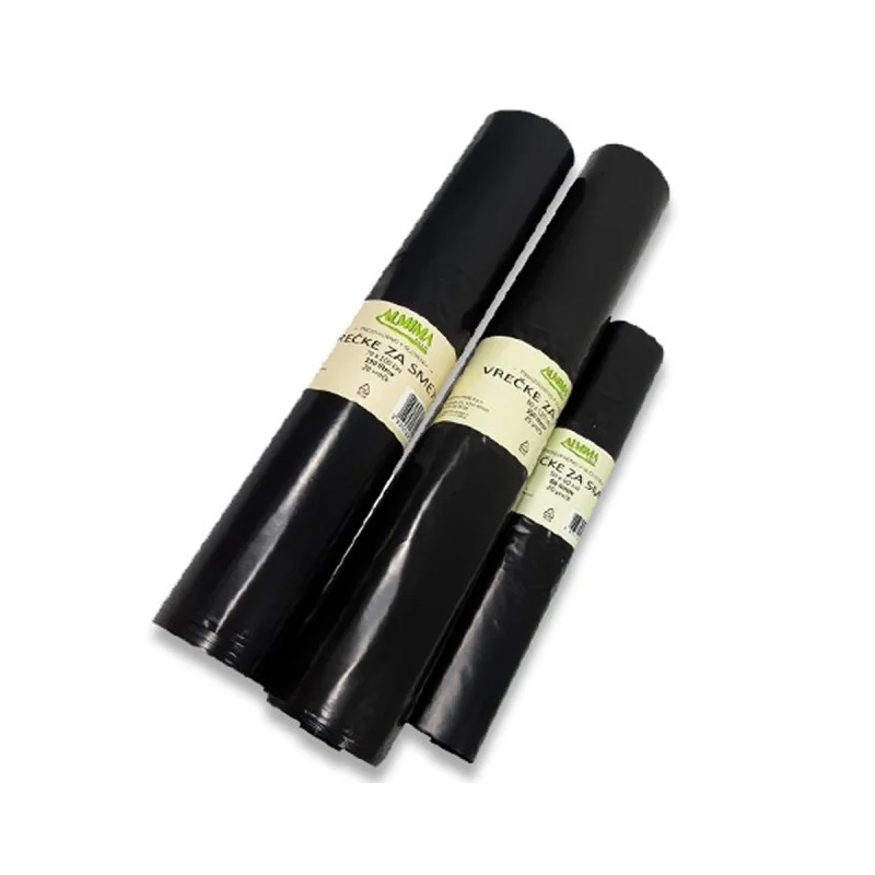 Vrečke za smeti PE-LD, 50 x 60 cm, črne, 60 L